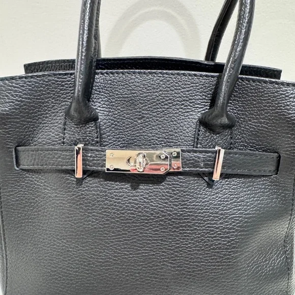 SOFIA CARDONI Black Leather Bag With Top Handles - Picture 6 of 16
